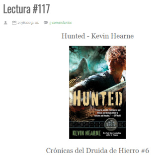 LECTURA N° 117 - KEVIN HEARNE - THE IRON DRUIT CHRONICLES (6) HUNTED Lectu319