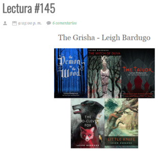 LECTURA N° 145 - LEIGH BARDUGO - GRISHA VERSE - THE GRISHA ((0.1) THE DEMON IN THE WOOD; (0.5) THE WITCH OF DUVA; (1.5) THE TAILOR; (2.5) THE TOO-CLEVER FOX; (2.6) LITTLE KNIFE) Lectu352