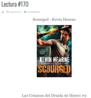 LECTURA N° 170 - KEVIN HEARNE - THE IRON DRUIT CHRONICLES (9) SCOURGED Lectu381
