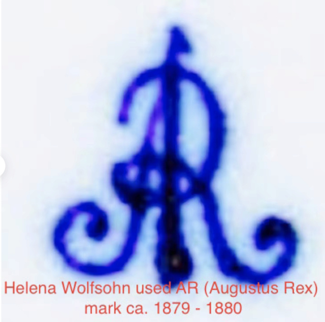 pot a Marmelade quadri-lobé  style Wateau  porcelaine Dresden 1880  Helena Wolfsohn signature RA Capt1542