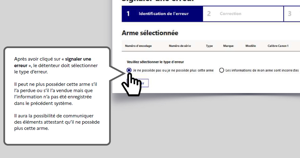 SIA vente d'arme entre particuliers Sia310