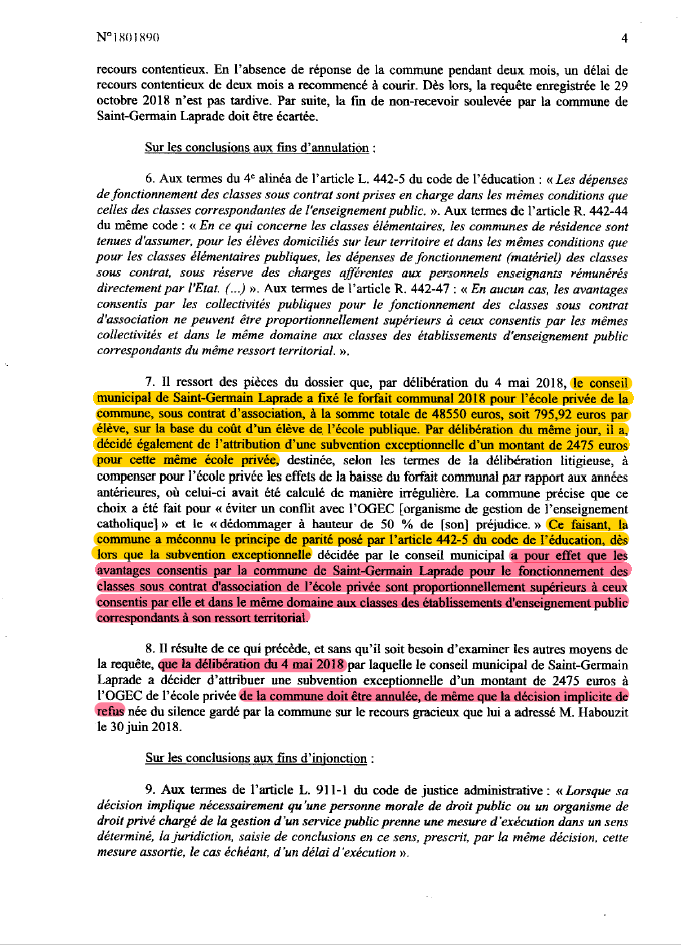 Jugement du tribunal administratif de Clermont-Ferrand du 19 Décembre 2019 Ta_4_610