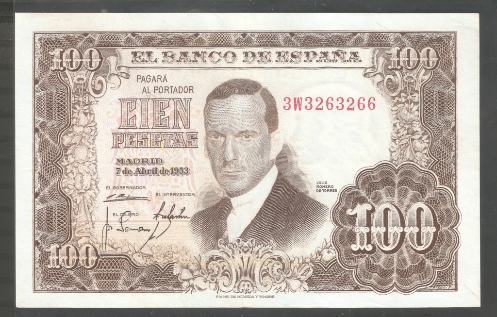 100 pesetas 7 de abril de 1953 "Julio Romero de Torres" 100_de34