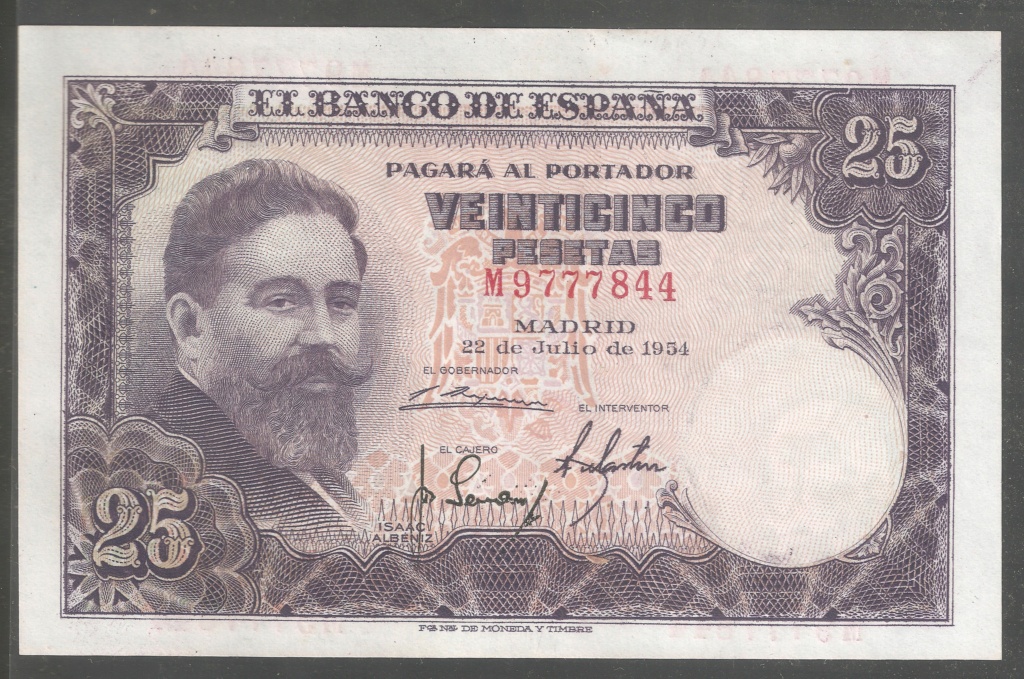 25 pesetas de 22 de julio de 1954 (Albéniz) 25_de_25