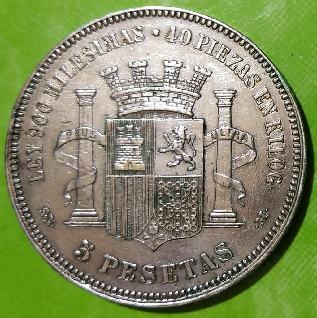 5 pesetas 1870 Gobierno Provisional Duro_p12