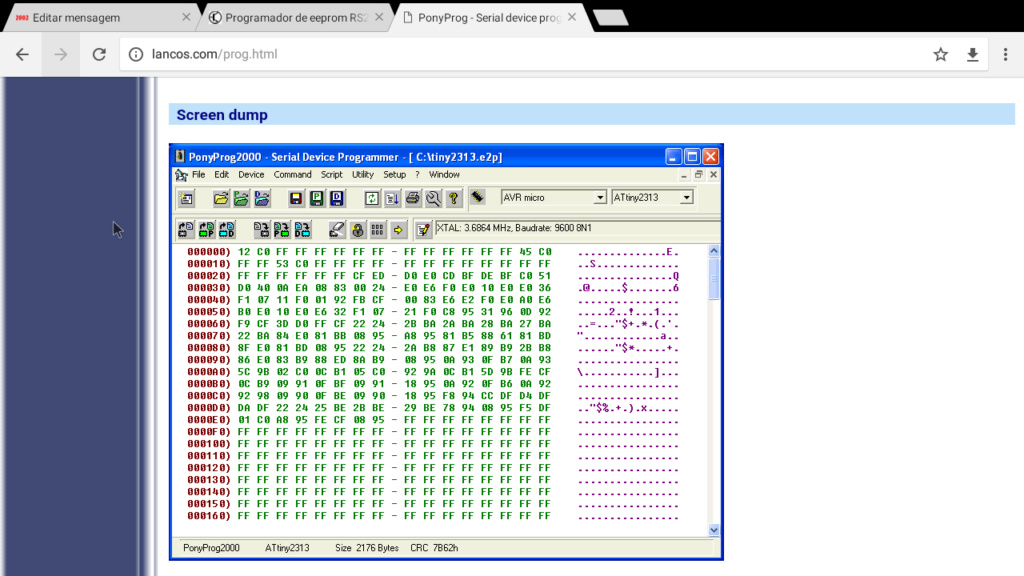 Projeto programador de eeprom versao completa modelo serial RS232 PONYPROG2000 Screen12