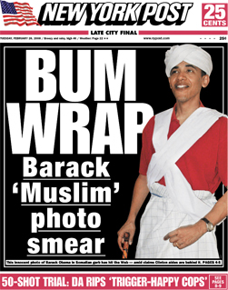 La Photo d'Obama  en  turban à la une Front010