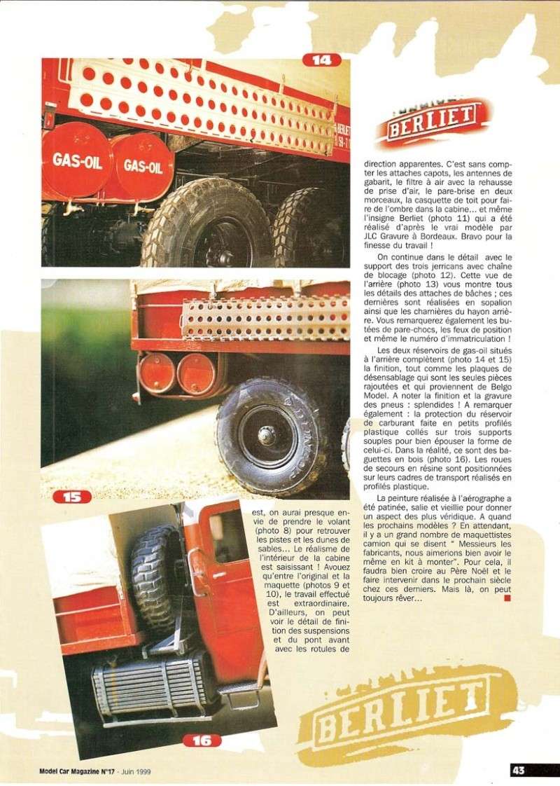 Article Model Car Magazine : BERLIET scratch !!!! Berlie13