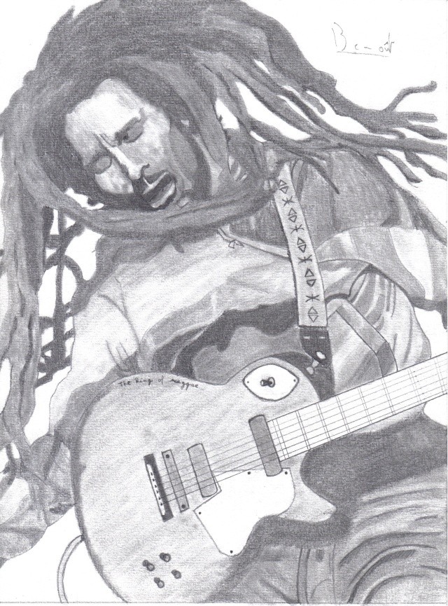 [dessin] - Bob Marley guitar Marley10