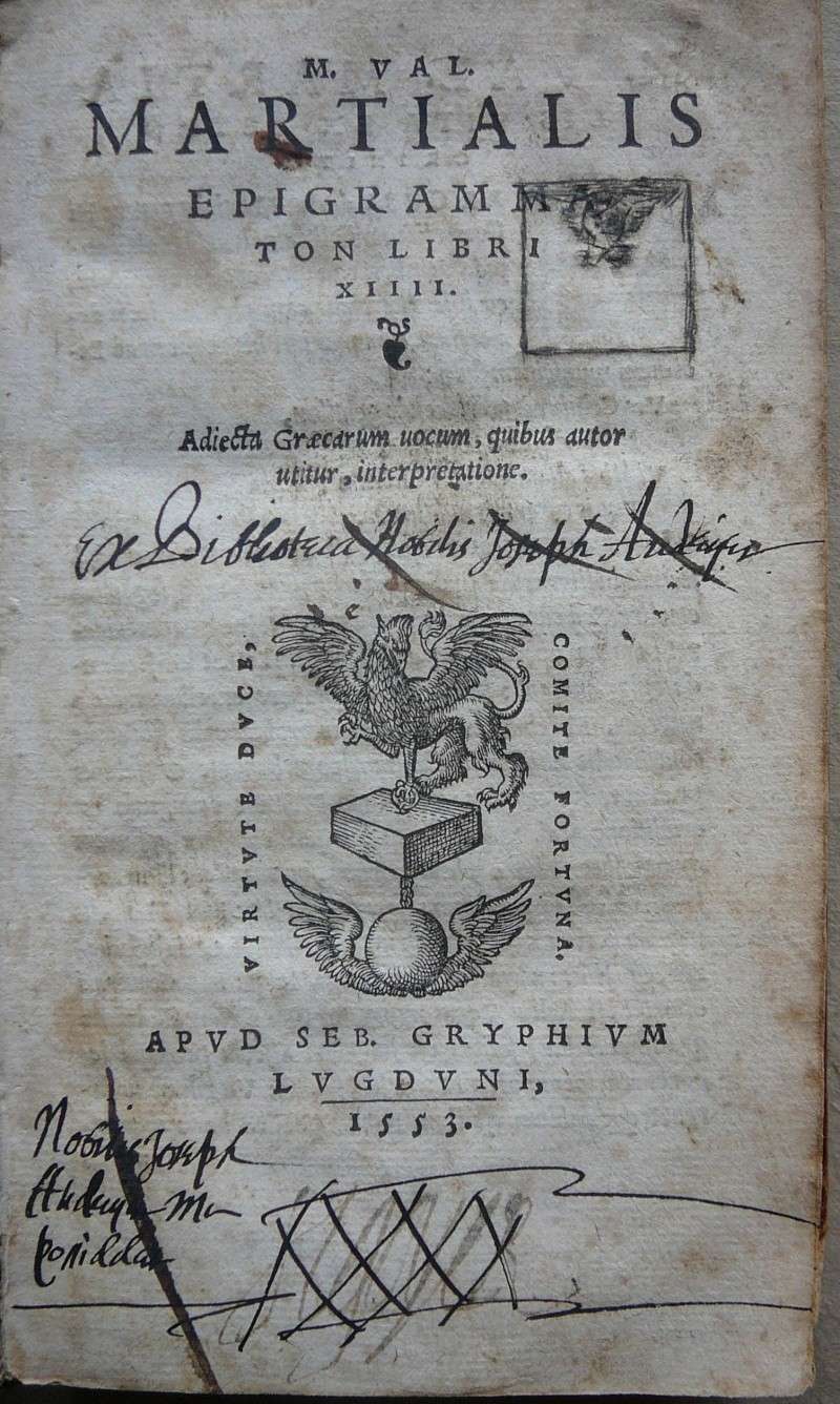 Les Epigrammes de M. Val Martialis édition de 1553 P1070219