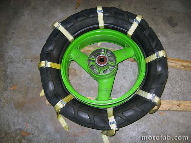 Mount a Motorcycle Tire Without Using Tools 410