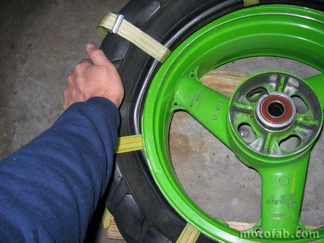 Mount a Motorcycle Tire Without Using Tools 611