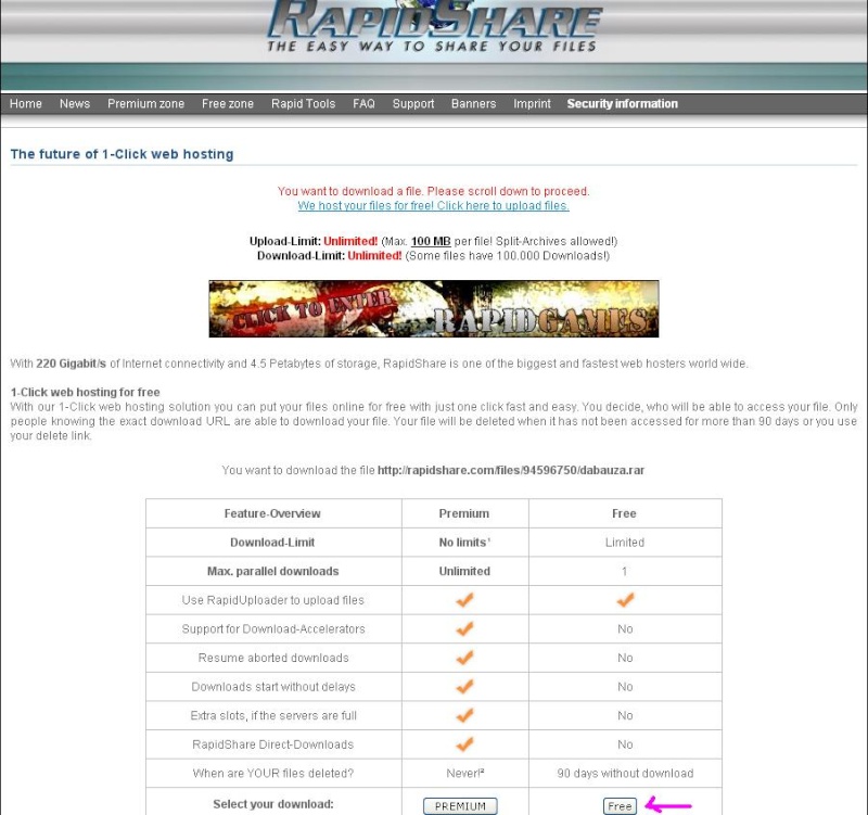 Tutorial descarga archivos rapidsahare 110