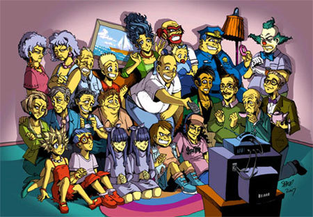 los simpsons en plan anime Simpso10