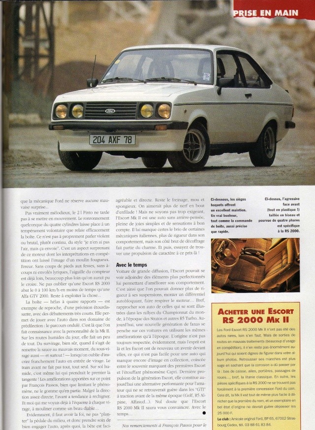 ESSAI RS 2000 MKII AUTO RETRO HORS SERIE Les Documents Perso