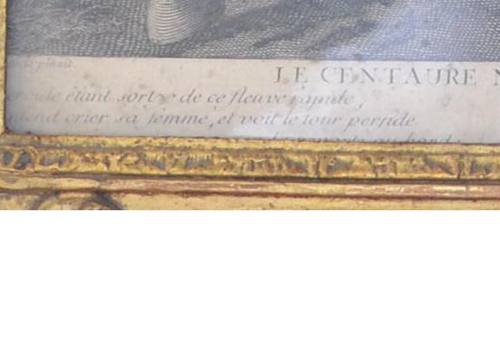 "Le centaure Nesse enlève Dejanire" Gravure d'Audran d'après Guido Reni Bas_ga10