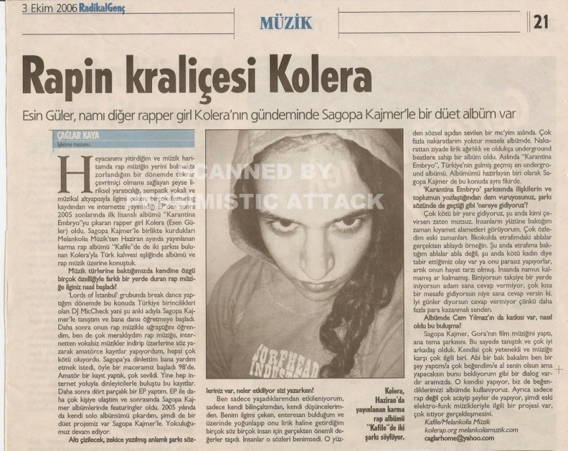 Kolera - Radikal Gazetesi Rportaj (3 Ekim 2006) 3ekim210