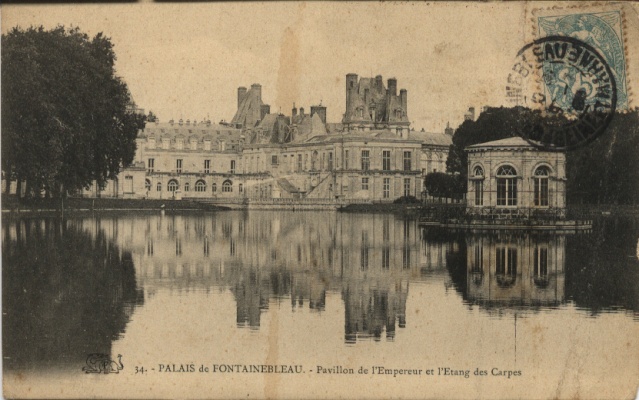 Fontainebleau - Palais, Pavillon de l'Empereur et l'Etang des Carpes Fontai10