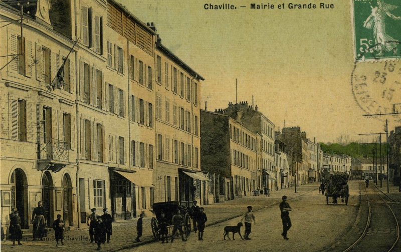 CHAVILLE   -  Mairie et grande rue 92cha010