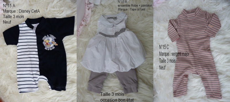 Vêtements bébés à vendre 1513