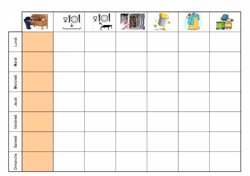 Planning pour les taches ménagères Planni10