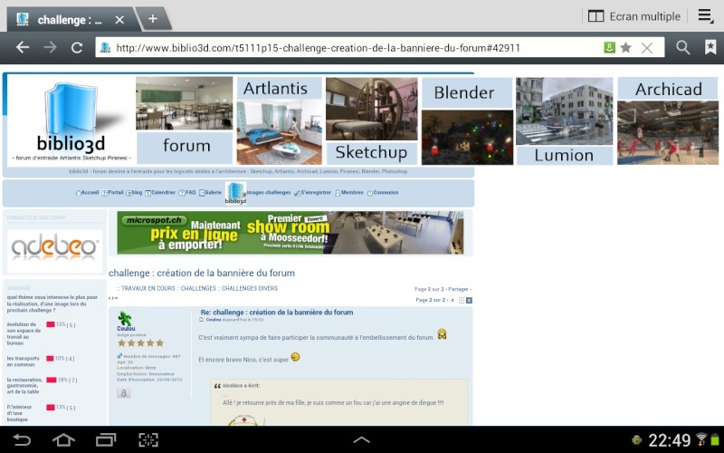 challenge : création de la bannière du forum Screen13