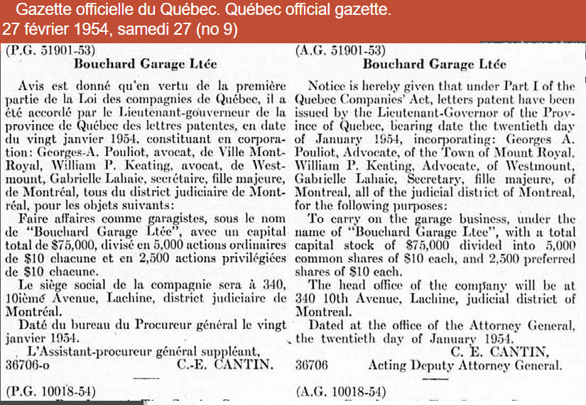 Historique de Bouchard garage ltée 1954_b10