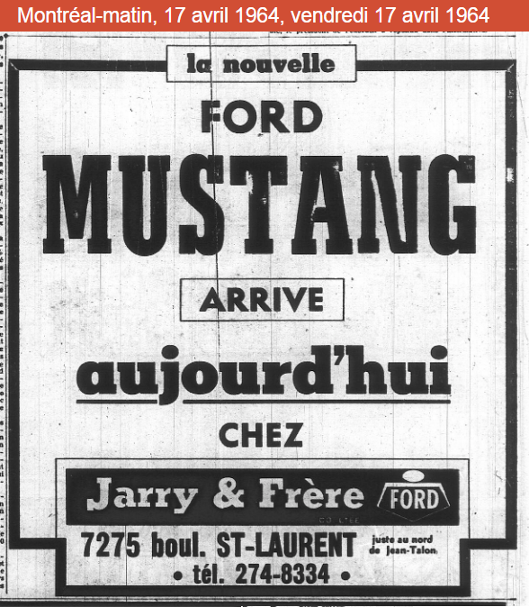 Publicité en français pour la Mustang 1965 1964_110
