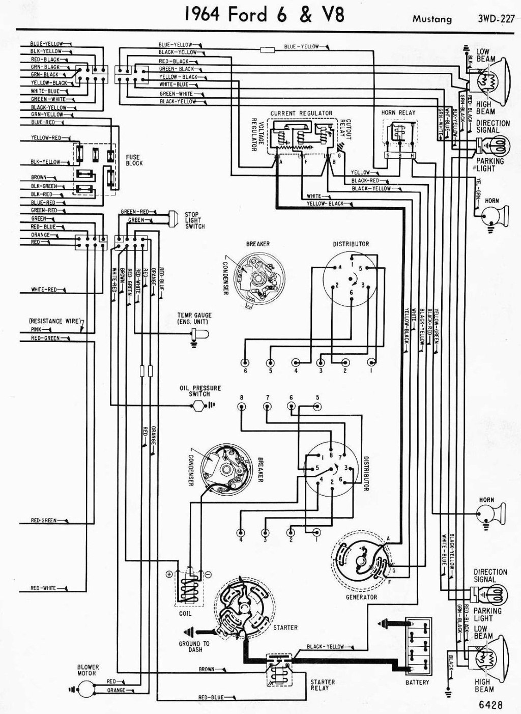 Schéma et diagramme électrique pour la Mustang 1964.5 (en anglais) 1964_m11