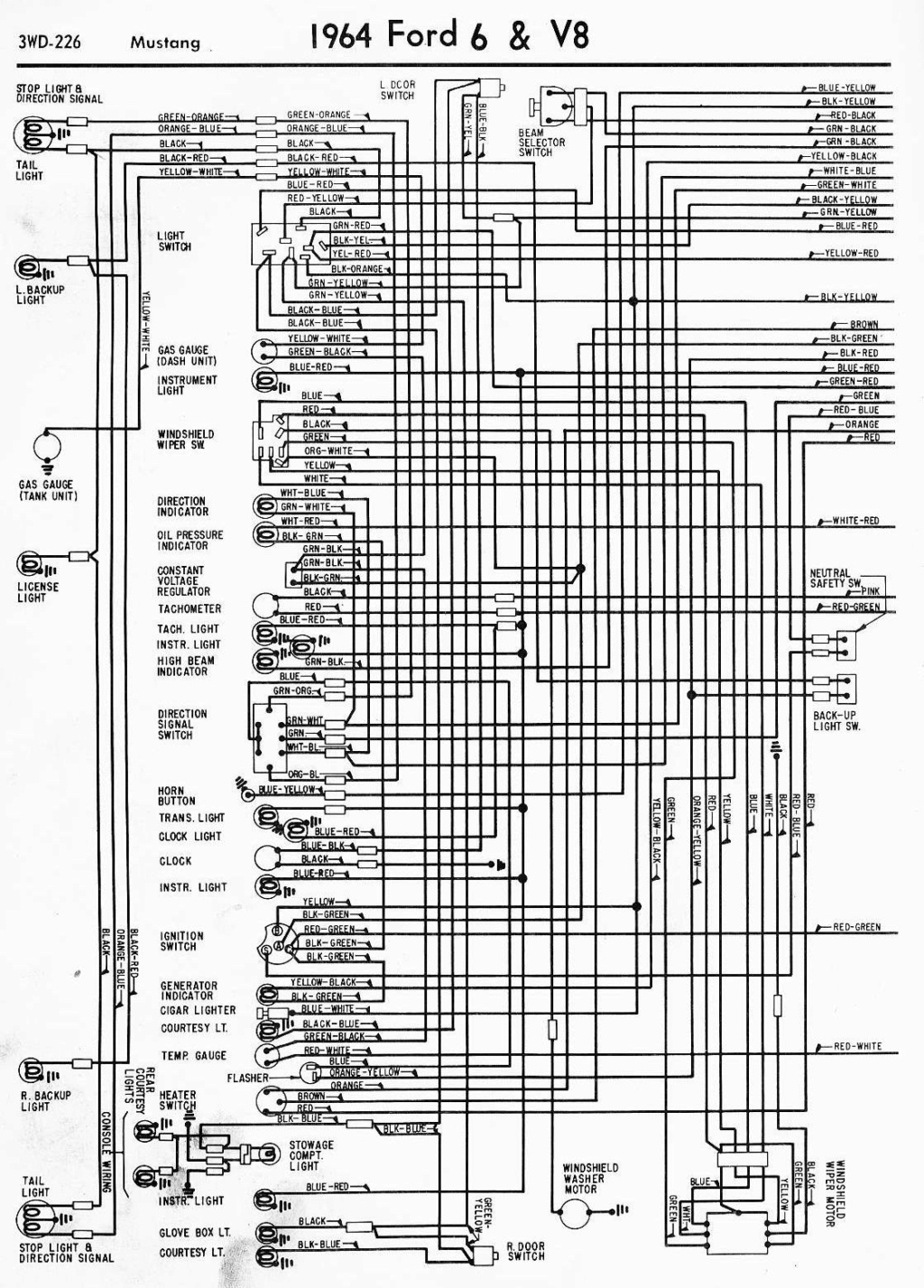 Schéma et diagramme électrique pour la Mustang 1964.5 (en anglais) 1964_m12