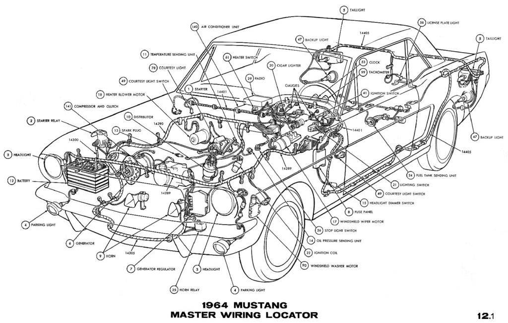 Schéma et diagramme électrique pour la Mustang 1964.5 (en anglais) 1964a10