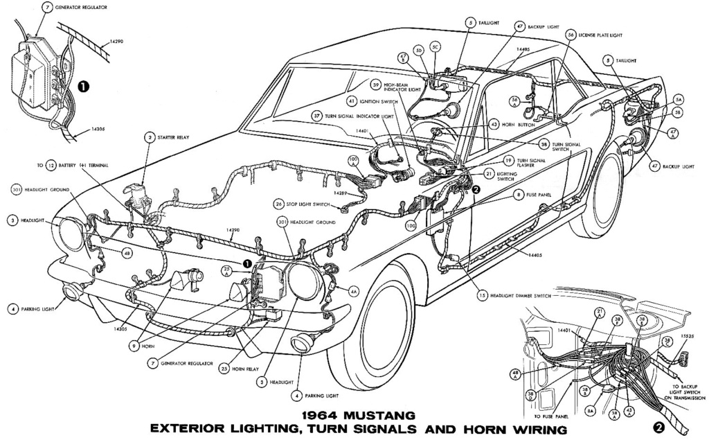 Schéma et diagramme électrique pour la Mustang 1964.5 (en anglais) 1964h10