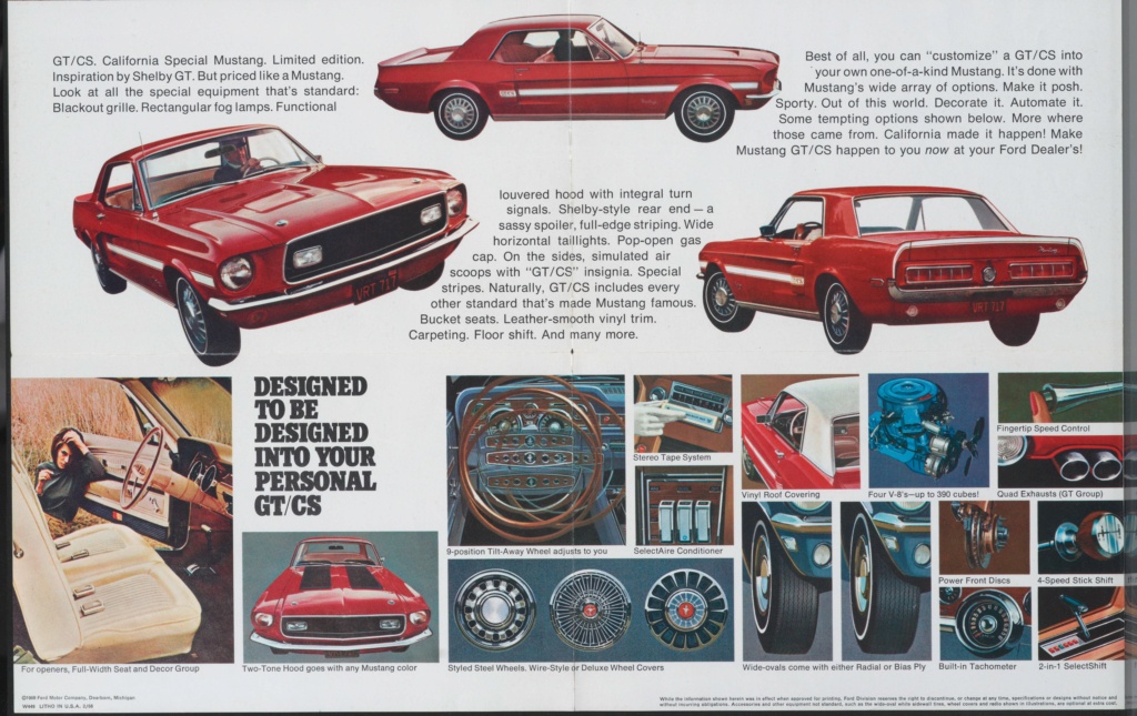 Brochure de vente Mustang GT/CS 1968 en anglais 1968_m19