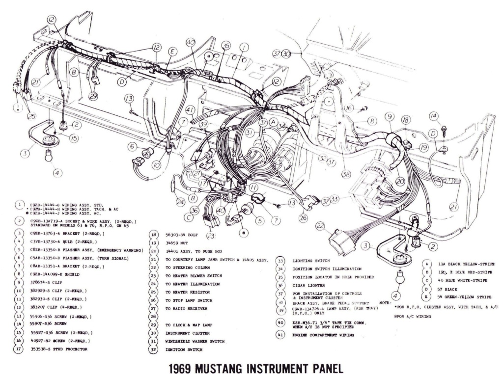 Diagramme électrique pour la Mustang 1969 (en anglais) 1969_m13