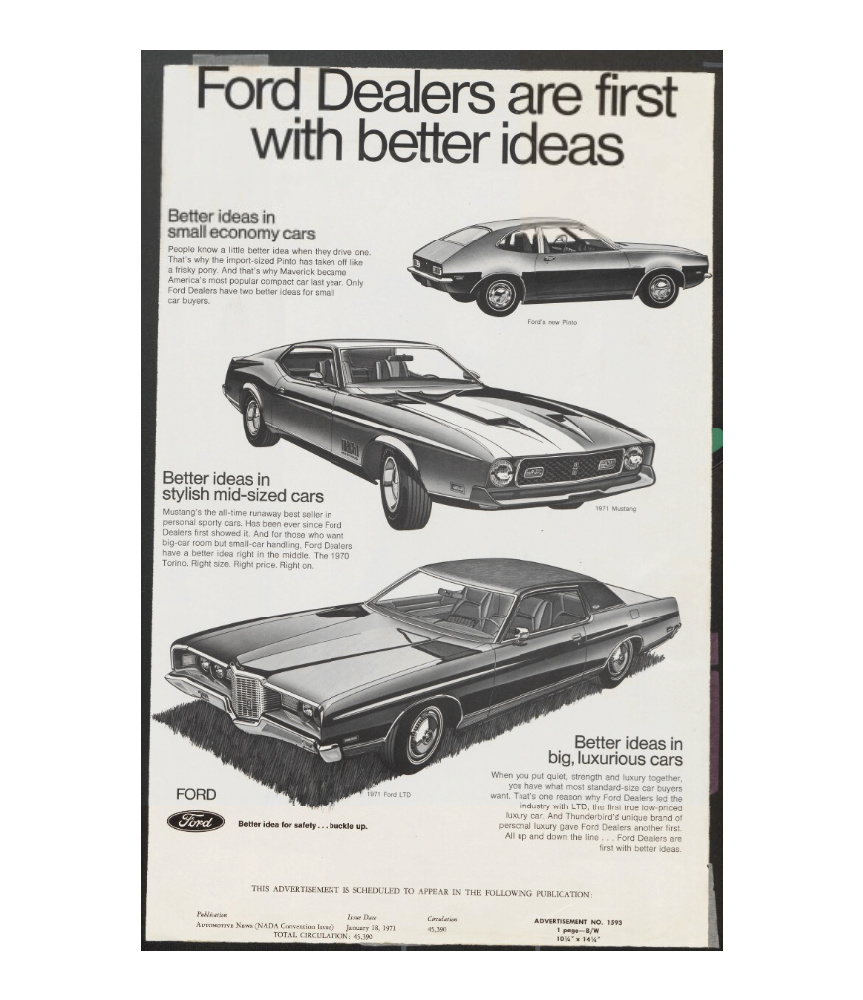 Publicité en anglais pour la Mustang 1971 1971_310
