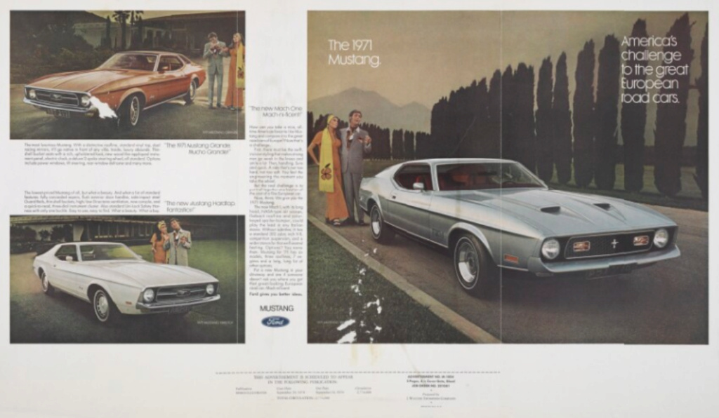 Publicité en anglais pour la Mustang 1971 1971_610