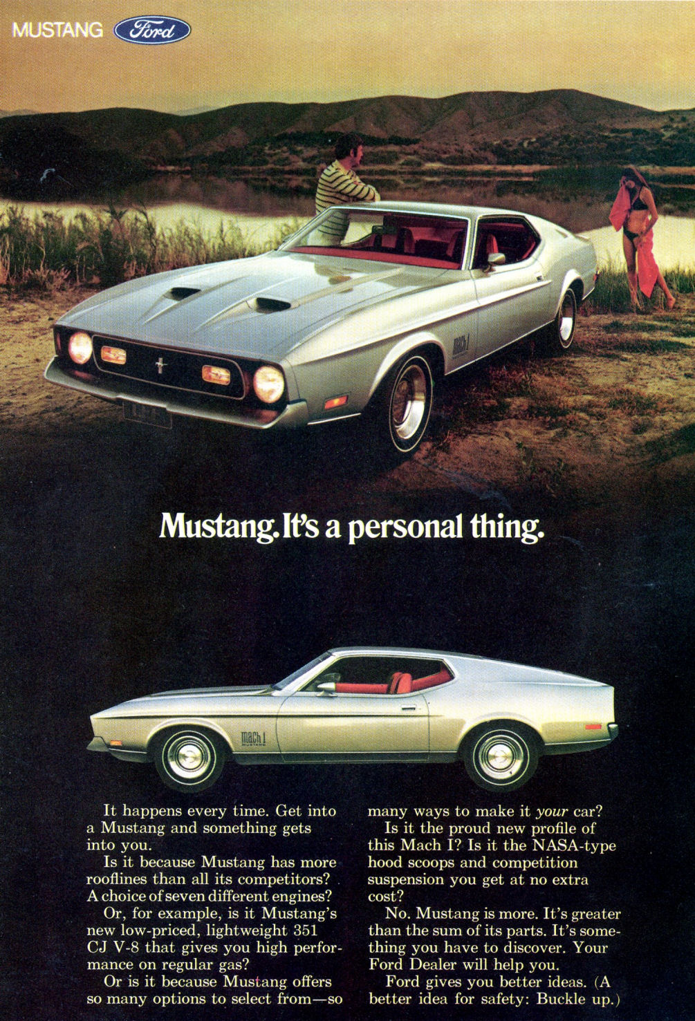 Publicité en anglais pour la Mustang 1971 1971_f12