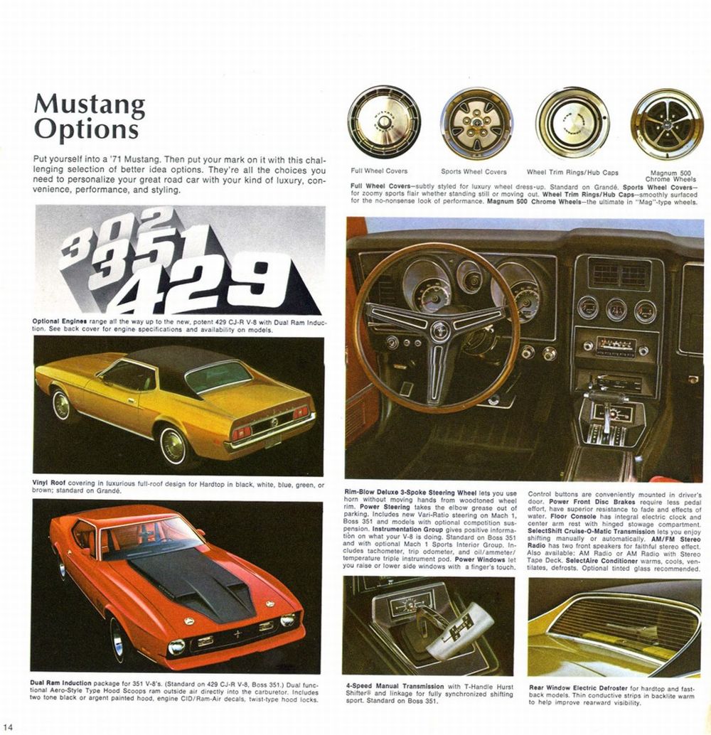 Brochure de vente: Mustang 1971 (version anglaise 01/71) 1971_m17