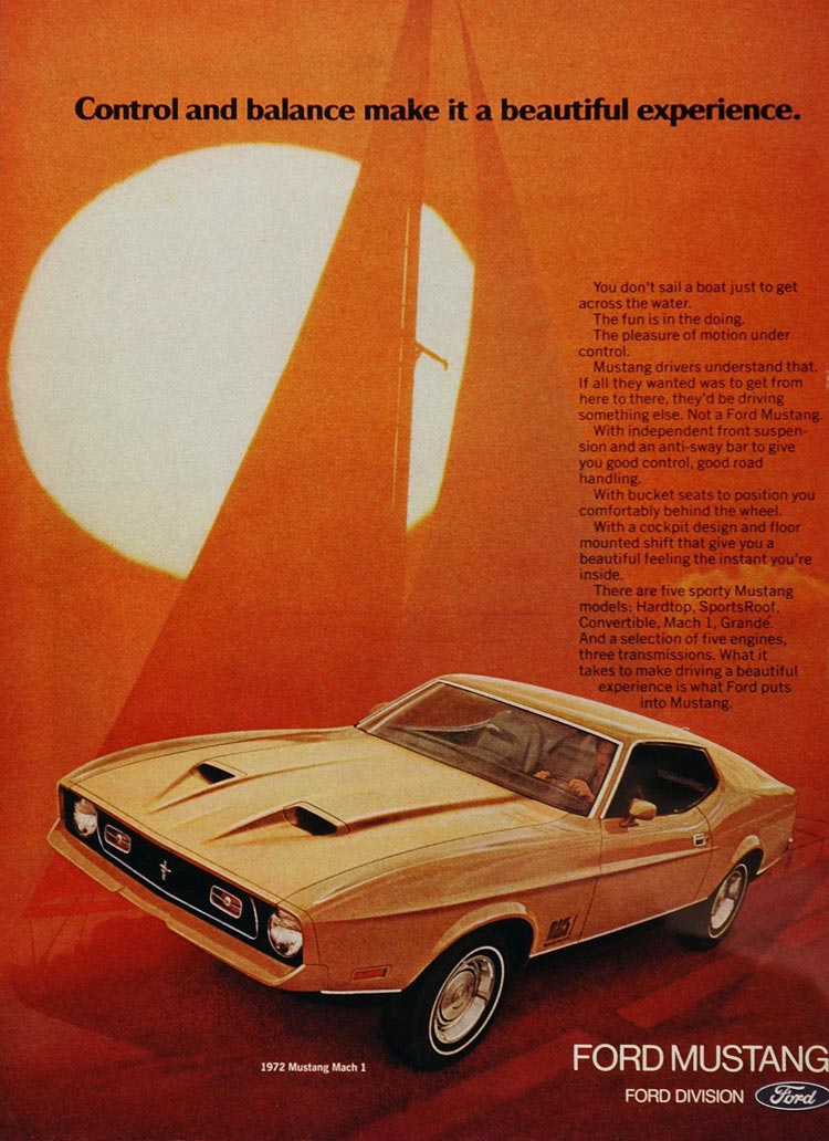 Publicité en anglais pour la Mustang 1972 1972_f10