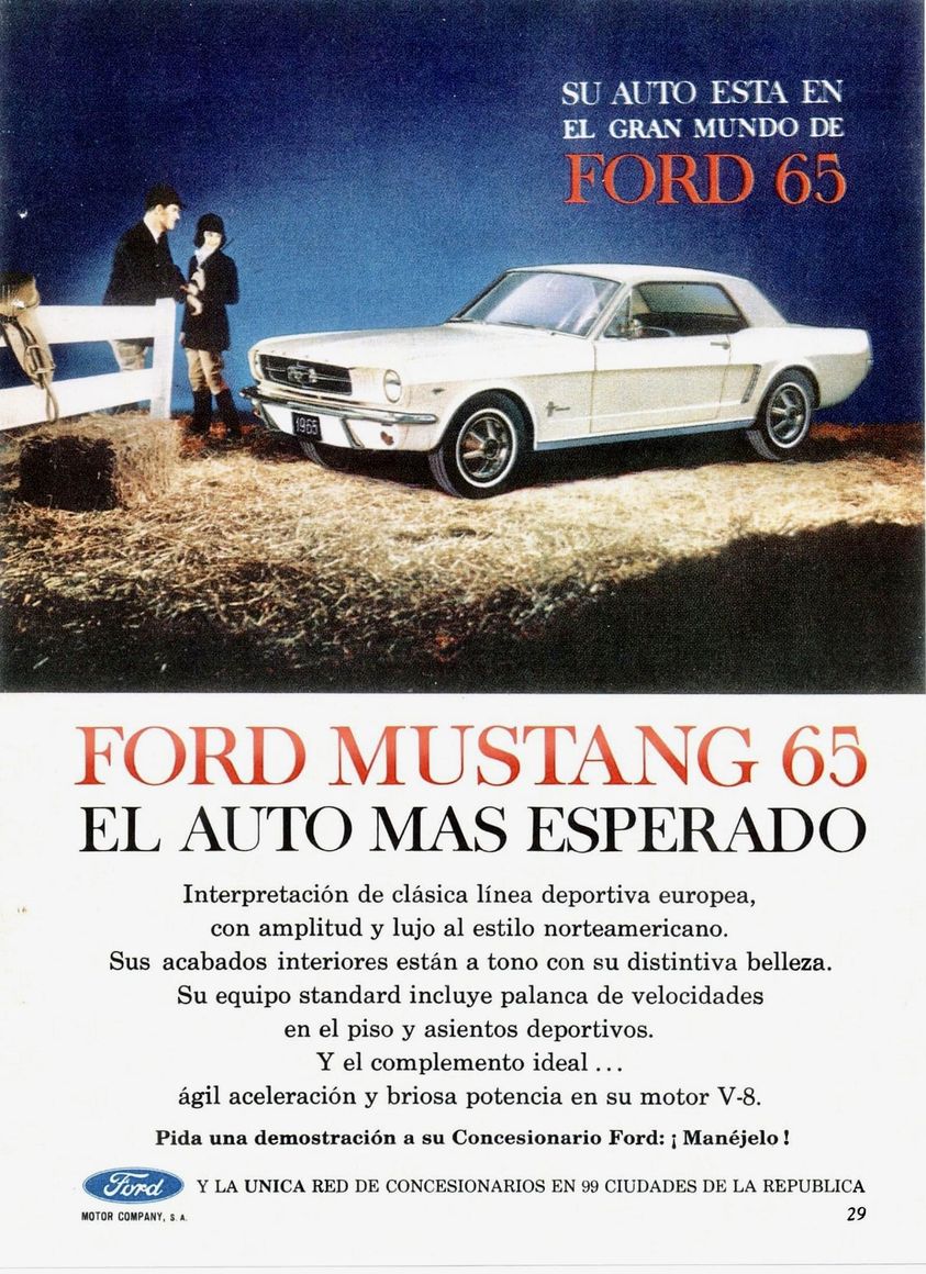 Publicité en Espagnol pour la Mustang et Ford de 1965 40433010