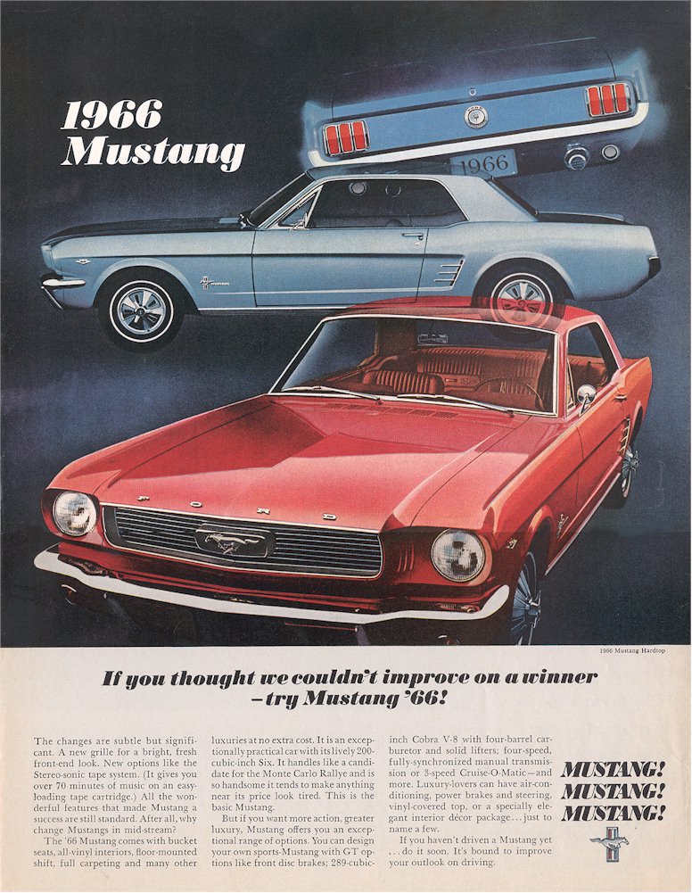 Publicité en anglais de Mustang 1966 66fomu14