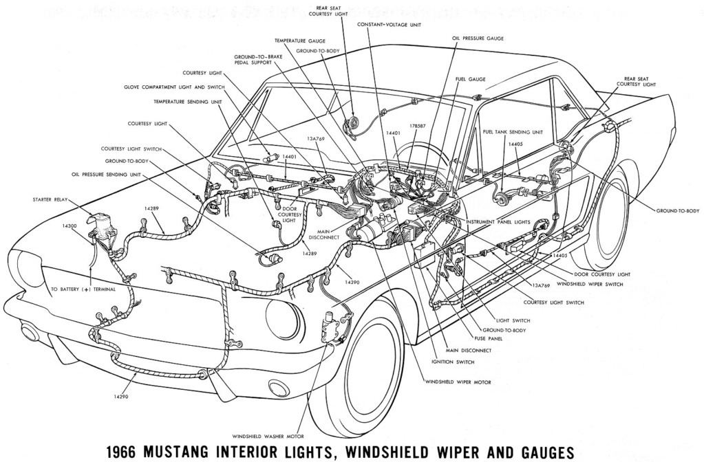 Schéma et diagramme électrique pour la Mustang 1966 (en anglais) 66inte10