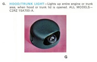 78) Accessoire: Éclairage pour valise ou capot pour Mustang 1969 69ford28