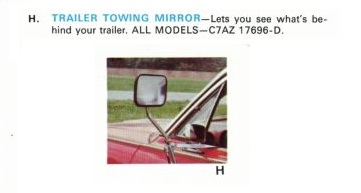 91) Accessoire: Miroir de remorquage pour Mustang 1969 69ford44