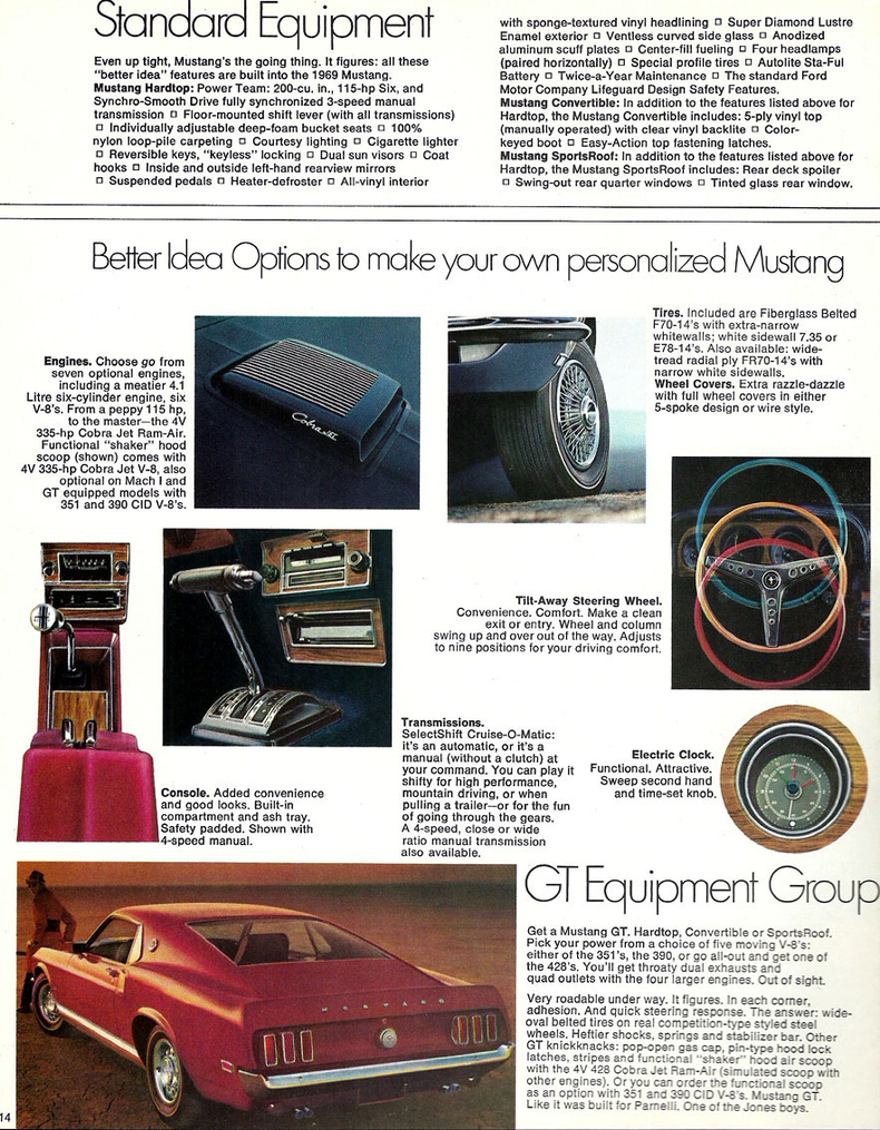Brochure de vente: Mustang 1969 (version anglaise 01/69) 920_8_10