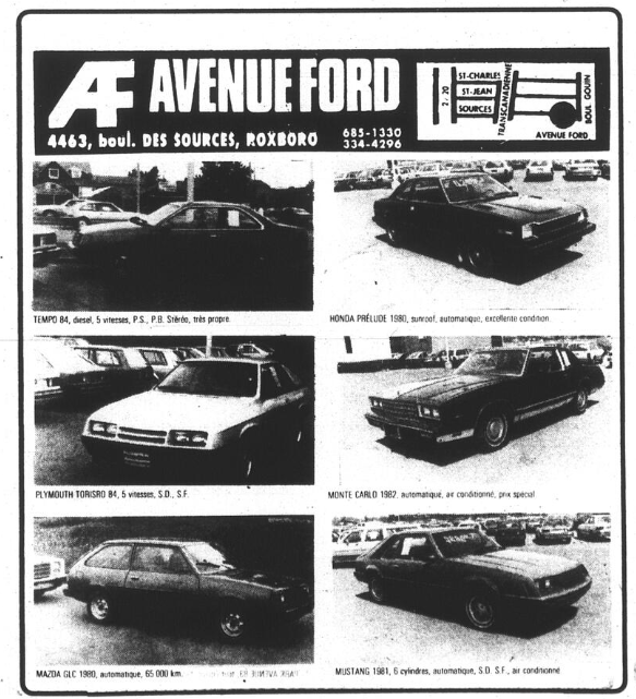  AVENUE FORD VENTE LTEE Roxboro,  Avenue10