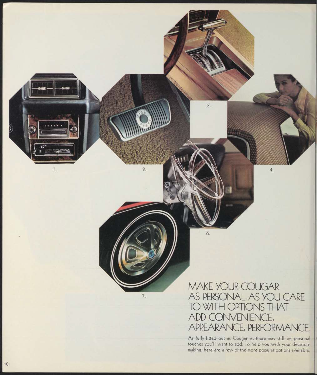 Brochure en anglais pour la Cougar 1970 Broch101