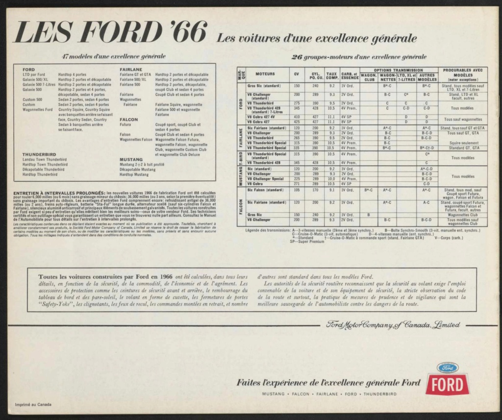 Brochure de vente des Ford de 1966 (En français) Broch174