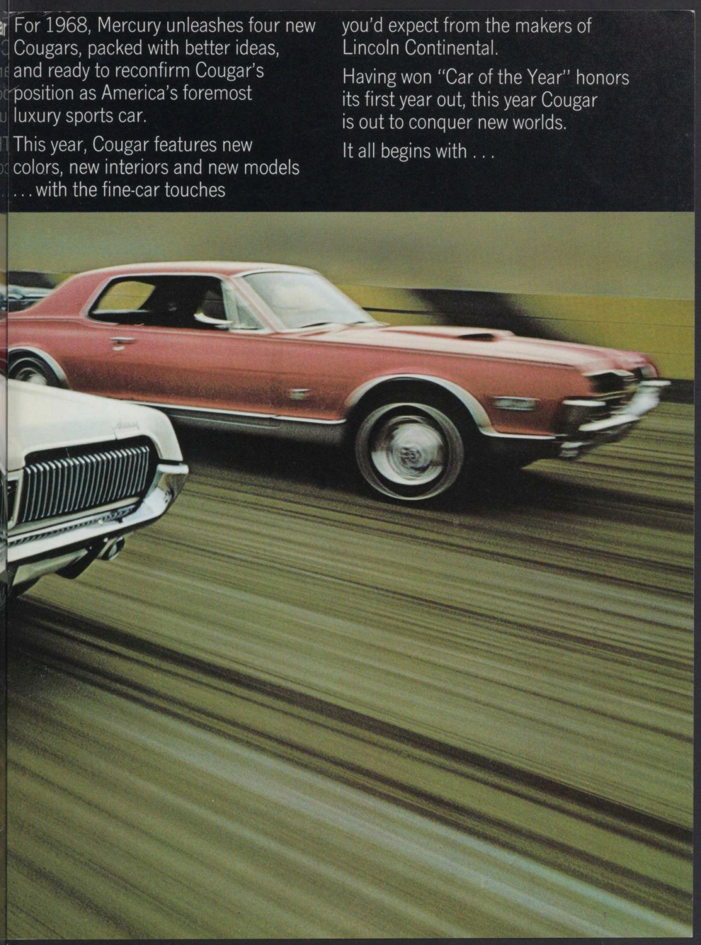 Brochure de vente en anglais pour la Cougar 1968 Brochu17