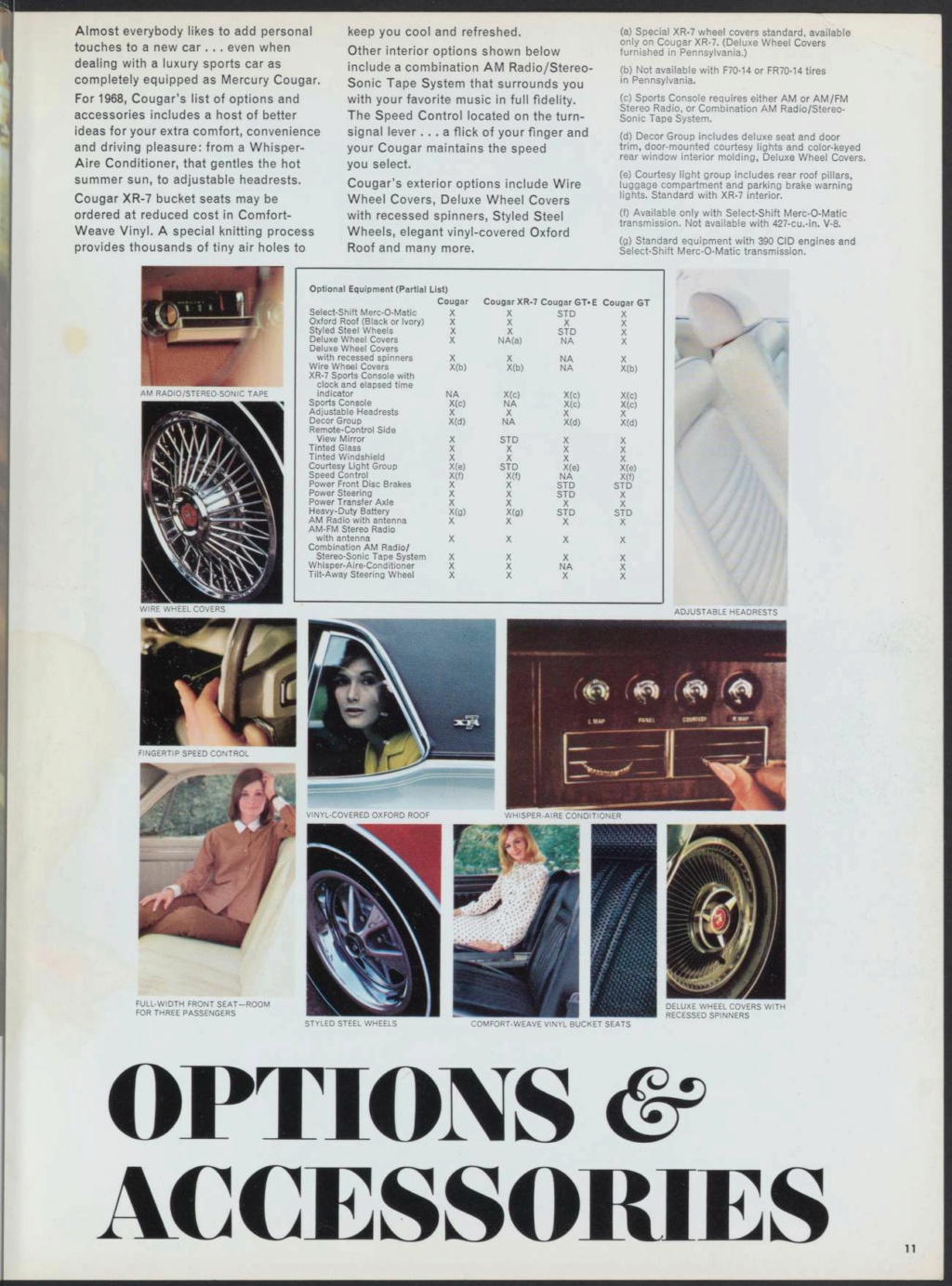Brochure de vente en anglais pour la Cougar 1968 Brochu25